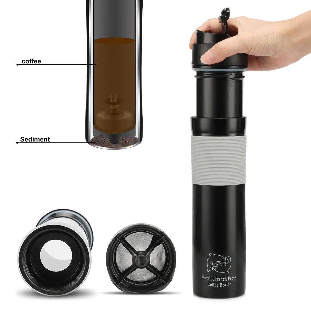 Portable French Press Coffee Maker for Outdoor Use